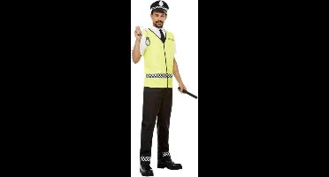 Smiffys - Police Officer Kostuum - XL - Zwart/Geel