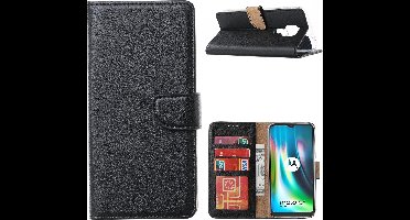 Hoesje geschikt voor Moto G9 Play Hoesje, Hoesje geschikt voor Moto G9 Hoesje, Hoesje geschikt voor Moto E7 Plus Hoesje met Pasjeshouder - Zwart