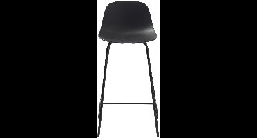 Barstoel Zwart - Zithoogte 67cm - 48x40,5x92,5cm - Set van 2