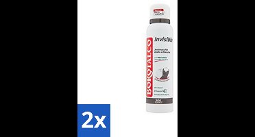 2 x Borotalco - Deodorant Spray - Invisible - Barrier Effect Talc - 0% Alcohol - 150 ml - Borotalco Deodorant - Deodorant Spray - Antitranspirant - Vlekkenvrije Deodorant - Deodorant Voor Gevoelige Huid