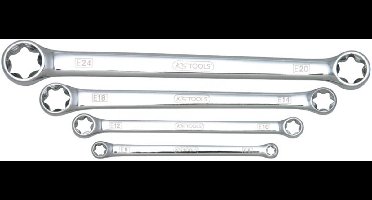KS Tools CHROME+ - Dubbel Ring Sleutel Set - Torx E - 4 Stuks - CHROMEplus