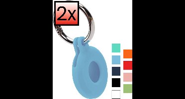 Hoesje Geschikt voor Apple AirTag 2 - Sleutelhanger Houder Siliconen Hoes - Hoes Geschikt voor Apple AirTag 2e generatie Hoesje - Donkerblauw - 2 PACK