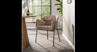 Armstoel ronde rug VPE2 - Rich champagne - eetkamerstoelen set van 2