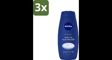 3 x Nivea - Crème Care - Crème Bad - Unieke Nivea Crème Geur - 750 ml - Douchecrème - Crème Bad - Huid Verzorging - Hydratatie - Verzorgende Oliën