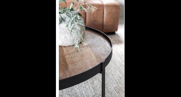 DTP Home Salontafel Pluto rond teakhout zwart - 80x80x35 cm