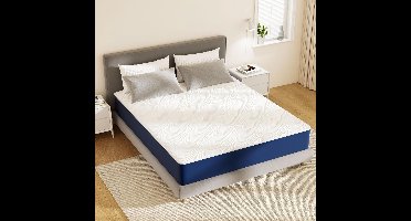 Dubbel Matras – Tweepersoonsmatras – Slaapschuim Matras – Traagschuimmatras – Medium Stevig – Motion Isolation – 135x190x25 cm – Polyestermix Hoes