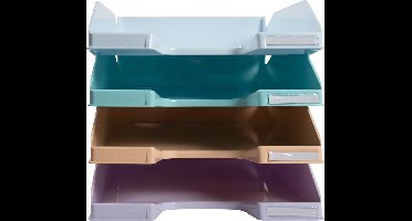 Exacompta Set van 4 brievenbakken COMBO MIDI Aquarel - Geassorteerd - 113296SETD