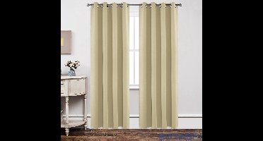 Gordijnen - Ondoorzichtig - 200x140 cm - Beige - Polyester