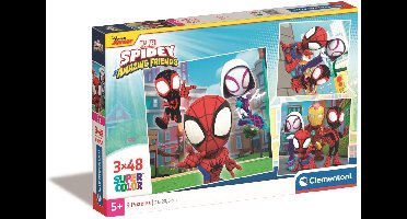 Clementoni - Puzzel - 3x48 Stukjes - Spidey and His Amazing Friends - Puzzel Voor Kinderen - Supercolor