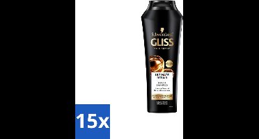 15 x Gliss Kur – Shampoo – Ultimate Repair – 250 ml - Herstel Haar - Beschadigd Haar - Droog Haar - Breekbaar Haar - Keratine Shampoo