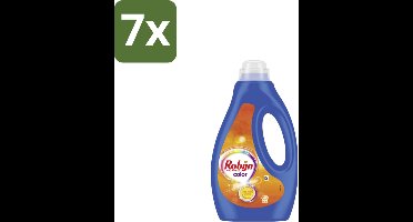 Robijn Vloeibaar Wasmiddel Color 20 Wasbeurten 1 liter - Bulkverpakking - 7 stuks