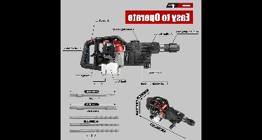 Demolition Jack Hammer – Sloophamer – Breekhamer – Betonhamer – Slaghamer – 33CC 1000W Motor – Robuust Aluminium Design