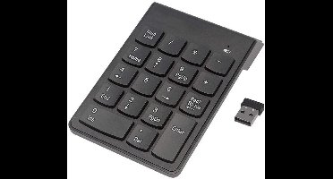 Mini draadloos numeriek toetsenbord, 18 toetsen, USB 2.0 4GHz, voor laptops, compatibel met Windows, Mac en Linux.