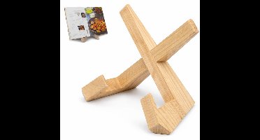 Tomec® Houten Boekenstandaard - Luxe Boekhouder voor Kookboeken en Tablets - Compact en Duurzaam