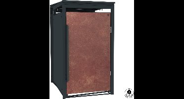 4gardenz® Slimline Kliko Containerombouw 1 Afvalbak - Antraciet/Cortenstaal Roest-look