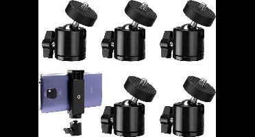 Zeynomax - Mini kogelkopstatief 360° draaibaar - Universele interface - Statiefkogel - Fotografie accessoire voor statieven en camera's - 5 stuks