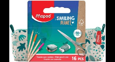 Maped pennenetui SMILING PLANET, crème/groen, gevuld