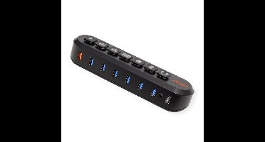 ROLINE USB 3.2 Gen 1 hub, 7-voudig, verwisselbare knoppen, type A-aansluitkabel