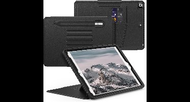 Tablet Hoes Geschikt Voor iPad 5e / 6e generatie Zwart - iPad Hoes 5e, 6e, Air 1e, Air 2e Generatie - 9.7 inch (2017/2018) hoes met Multi-Angle Magnetic Stand, Auto Sleep/Wake, Pencil Houder - Extra Stevig - Schokbestendig