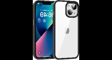 Allecto Premium - Crystal Clear hoes voor iPhone 13 - transparant - mobiele telefoon hoes - zwart