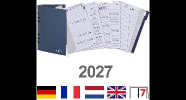Kalpa 6406-27 210 x 144 mm A5 6 Ring Planner Refills Week EN DE FR NL (a bit rust on the ringbinder!) + Storage Folder 2027