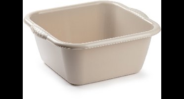Plasticforte teiltje/afwasbak - vierkant - kunststof - 25 liter - 49 x 47 x 20 cm - beige - huishoud teilen - spoelbak
