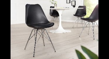 Retro stoel SCANDINAVIA MEESTERSTUK zwart chroom frame - 36185