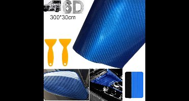 6D Carbon Fiber Vinyl Self Adhesive Film 30x300cm - Waterproof Wrap Roll - Bubble Free Carbon Fiber Vinyl Wrap met Installatie Gereedschappen - DIY voor Motorfietsen - Laptops - Auto's
