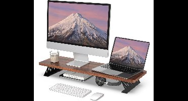 Boraboi® Multifunctionele Dubbele Monitorstandaard met Ergonomisch Ontwerp en Stevige Metalen Poten voor Bureau