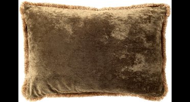 Dutch Decor SKYLER - kussenhoes 40x60 cm - fluweel - Military Olive - groen - met rits - zonder binnenkussen