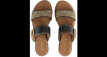 Tom Tailor - Platte sandalen met gevlochten patroon - Maat 41 - black