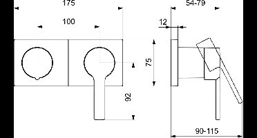 Hansa Ronda - Inbouwkraan voor 2 uitgangen, chroom 44599583