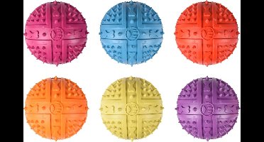 Flamingo Hondenspeelgoed stekelbal rubber - Multi - 9 cm