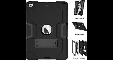 Geschikt Voor iPad Hoes 6/5 - 9.7 Inch - 6e/5e Generatie - 2018/2017 - Hoesje - Shockproof Case Cover - Met Standaard - Extra Stevig - Schokbestendig - Zwart