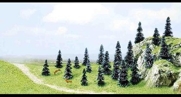 Busch - 20 Stecktannen N/z (Bu6598) - modelbouwsets, hobbybouwspeelgoed voor kinderen, modelverf en accessoires