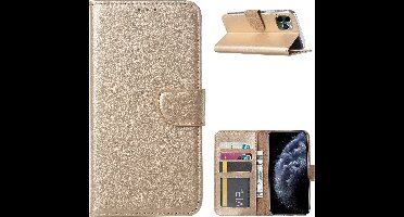Hoesje Geschikt voor iPhone 11 Pro Max Portemonnee / Booktype hoesje – Goud