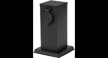Buitenstopcontact paal met 2 zwarte stopcontacten | 20 cm | 230V