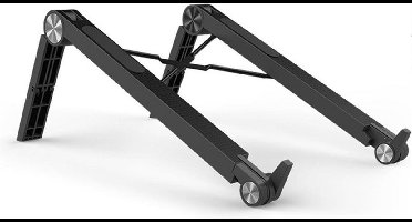 LuxeBass Laptophouder Laptopverhoger Laptopstandaard Statief (zwart) | voor 10 t/m 17 inch laptops | Licht en vouwbaar - LB571