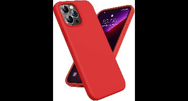 Hoesje Geschikt voor iPhone 14 Pro – Liquid Siliconen Backcover – Rood