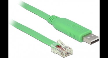 USB-A (m) naar RJ45 (m) seriële RS232 adapter / groen - 1,8 meter