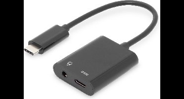Digitus Audio Adapterkabel [1x USB-C stekker - 2x USB-C bus, Jackplug female 3,5 mm] AK-300400-002-S 20.00 cm Afgescher