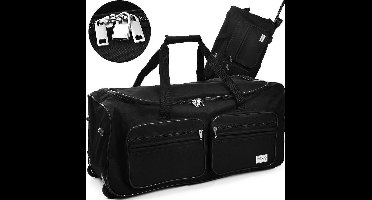 Deuba Reistas met trolleyfunctie - 85L - Zwart - roltas op wieltjes