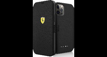 iPhone 12 Pro Max Bookcase hoesje - Ferrari - Effen Zwart - Kunstleer