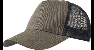 Atlantis Rapper Cotton 5 Panel Trucker Cap (Olijf/Zwart)