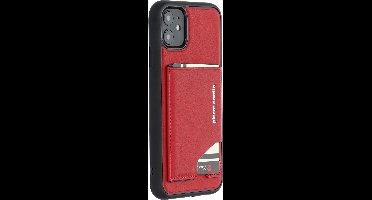 Pierre Cardin Apple iPhone 11 Rode Leer Back Cover Telefoonhoesje - Beschermende Bescherming & Luxueuze Stijl
