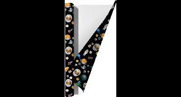 Emoji Space kaftpapier voor schoolboeken - 200 x 70 cm - 3 rollen