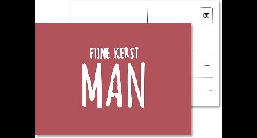 8 Kerstkaarten Fijne Kerst Man - rood