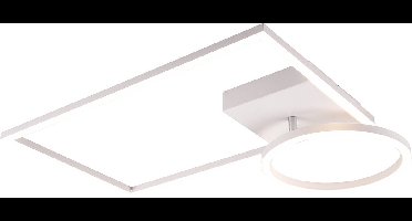 LED Plafondlamp - Plafondverlichting - Torna Viyona - 24W - Natuurlijk Wit 4000K - Dimbaar - Rechthoek - Mat Wit - Aluminium
