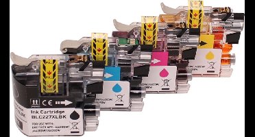 Set 4x ABC huismerk inkt cartridge geschikt voor Brother LC-227XL LC-225XL voor Brother DCP-J4120DW MFC-J4420DW MFC-J4425DW MFC-J4620DW MFC-J4625DW