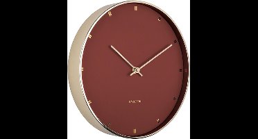 Karlsson Wandklok Petite - Metaal Kleibruin met Goud - Ø27cm